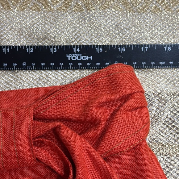 (R9) LERMAJ 100% linen vintage skirt from the 70s, size 14 oranges - Picture 6 of 13